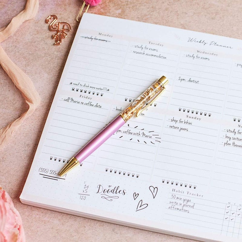 Peachly Desktop Weekly Planner Notepad | 60 Undated Tear-Off Pages | Schedule Daily To-Do Lists | Increase Your Productivity In Less Than 5 Minutes A Week | Achieve Your Goals | Peach and Mint Fern - Image 3